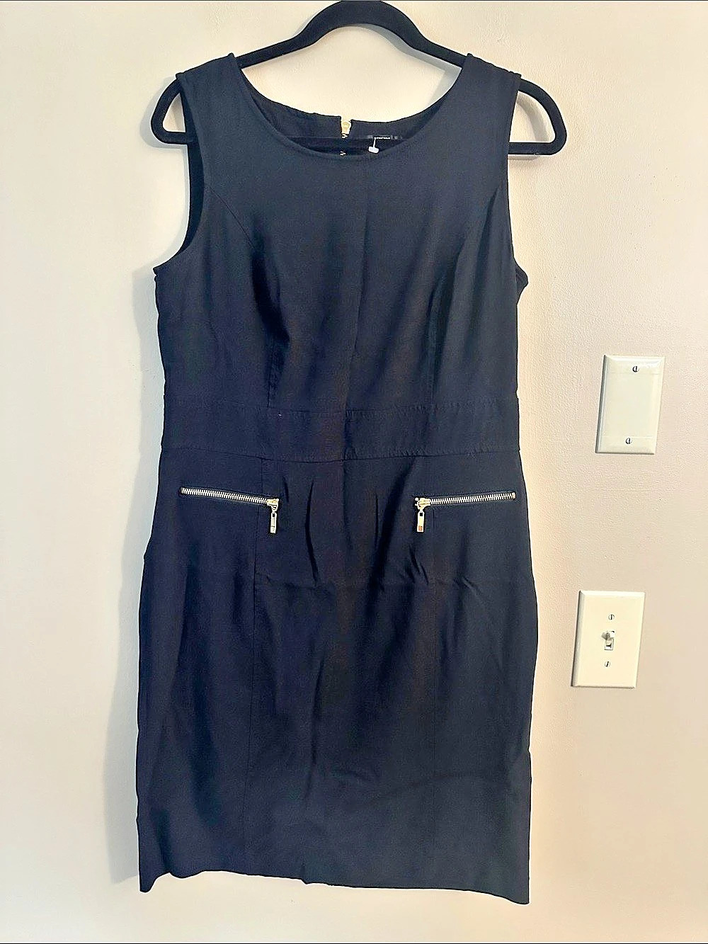 Black Mini Dress with Zipper Pockets